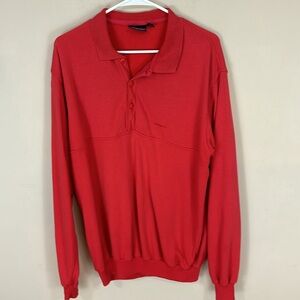 Patagonia Vintage 90s Red Collared Henley Sweatshirt Size XL